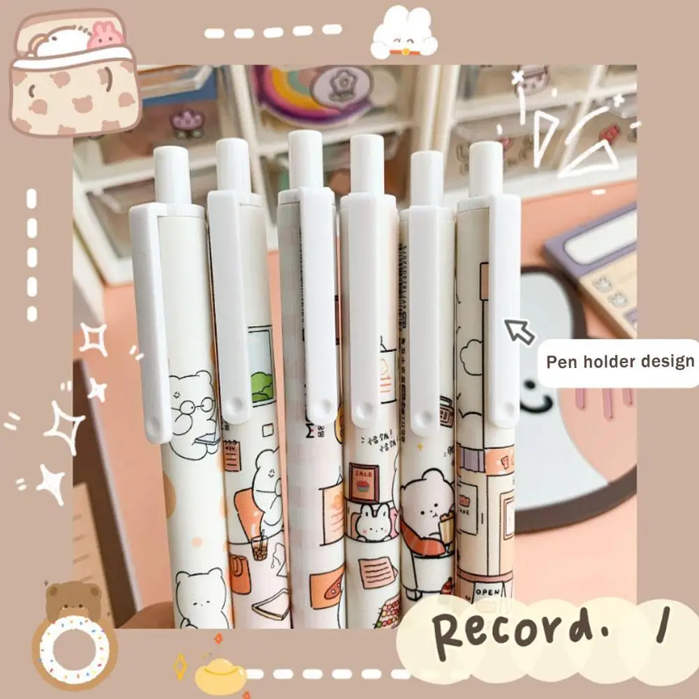 

1pcs Cute High Appearance Level Press Student Erasable Pen Cute Stationery Pen Hot Erasable Ballpoint Pen 0.5mm Cute Pens