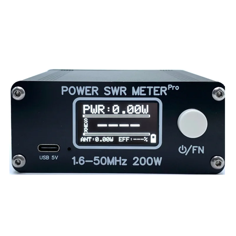 

1,6-50 МГц 0,5 Вт-200 Вт HF коротковолновый измеритель мощности SWR Pro HF PWR SWR счетчик с 1,29 дюймовым OLED + 50 часов батареи