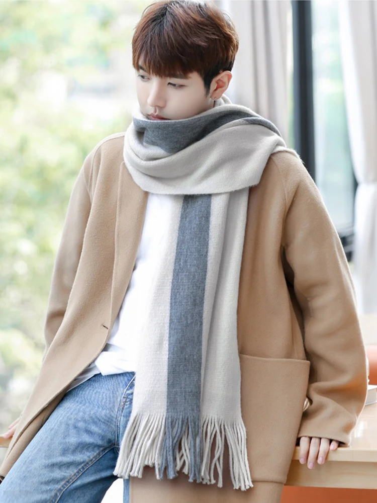 Edele erger maken Assert Nieuwe mode mannen winter Koreaanse versie van de wilde eenvoudige nieuwe  mannen sjaal gebreide lange sectie jonge mensen studenten sjaal|Sjaal voor  mannen| - AliExpress