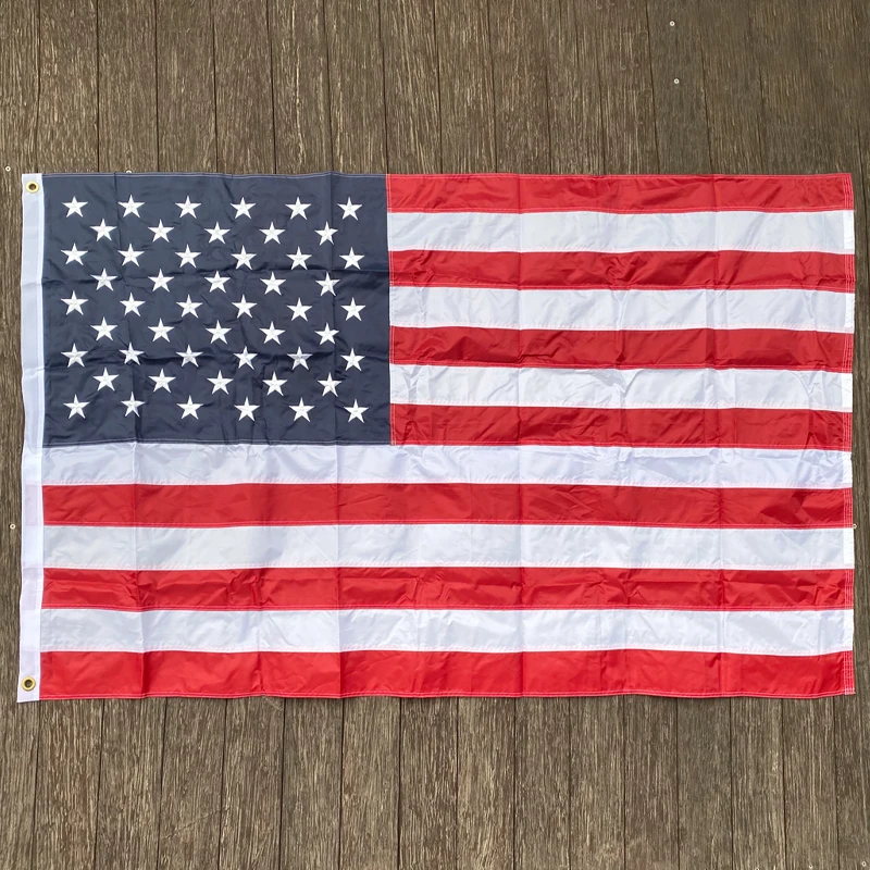 

Xvggdg Outdoor USA Flag US 3x5 Feet Waterproof Nylon Embroidered Stars Sewn Stripes Brass Grommets American Flags and Banners