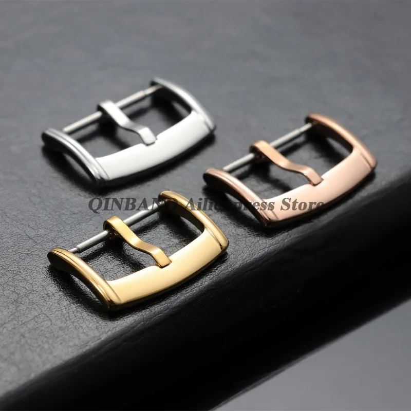 Premium Stainless Steel Watch Buckle - Polished Metal Clasp Accessory