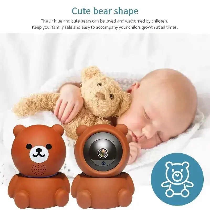5MP Baby Security Monitor WiFi IP Camera Cartoon Bear CCTV Surveillance Auto Tracking Camera Smart home HD Security Protection security camera wireless baby monitor video baby monitor