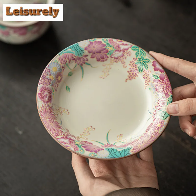 Lard Jelly Ru Kiln Small Garden Tea Set Complete Set Traditional Tea Ceremony Set Teapot And Tea Cup Set Chinese Tea Set Craft