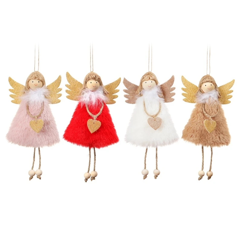 17cm/7’’ Plush Angel Small Size for Doll for Home Decor Keys Pendant Handbag Acc Dropship girl s dolls storage handbag blue transparent doll container luggage hanging box for travel outdoor road trip for christmas gift