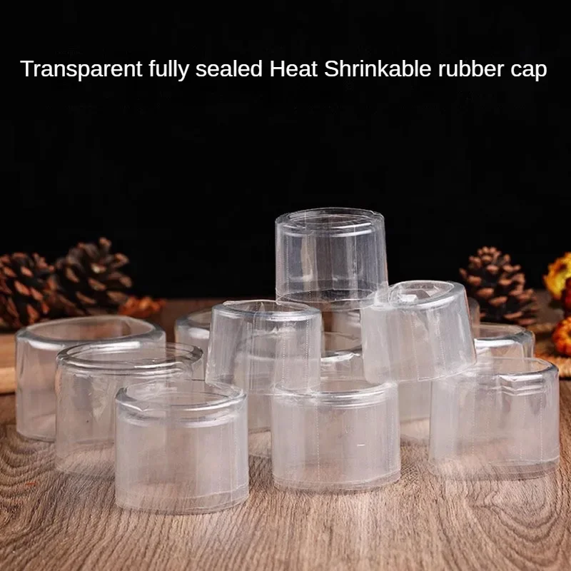 100X Heat Shrink Capsules Wine Bottle Capsules Wine Heat Shrinkable Cap Wine Shrink Film Wrap for Straight Mouth Bottle