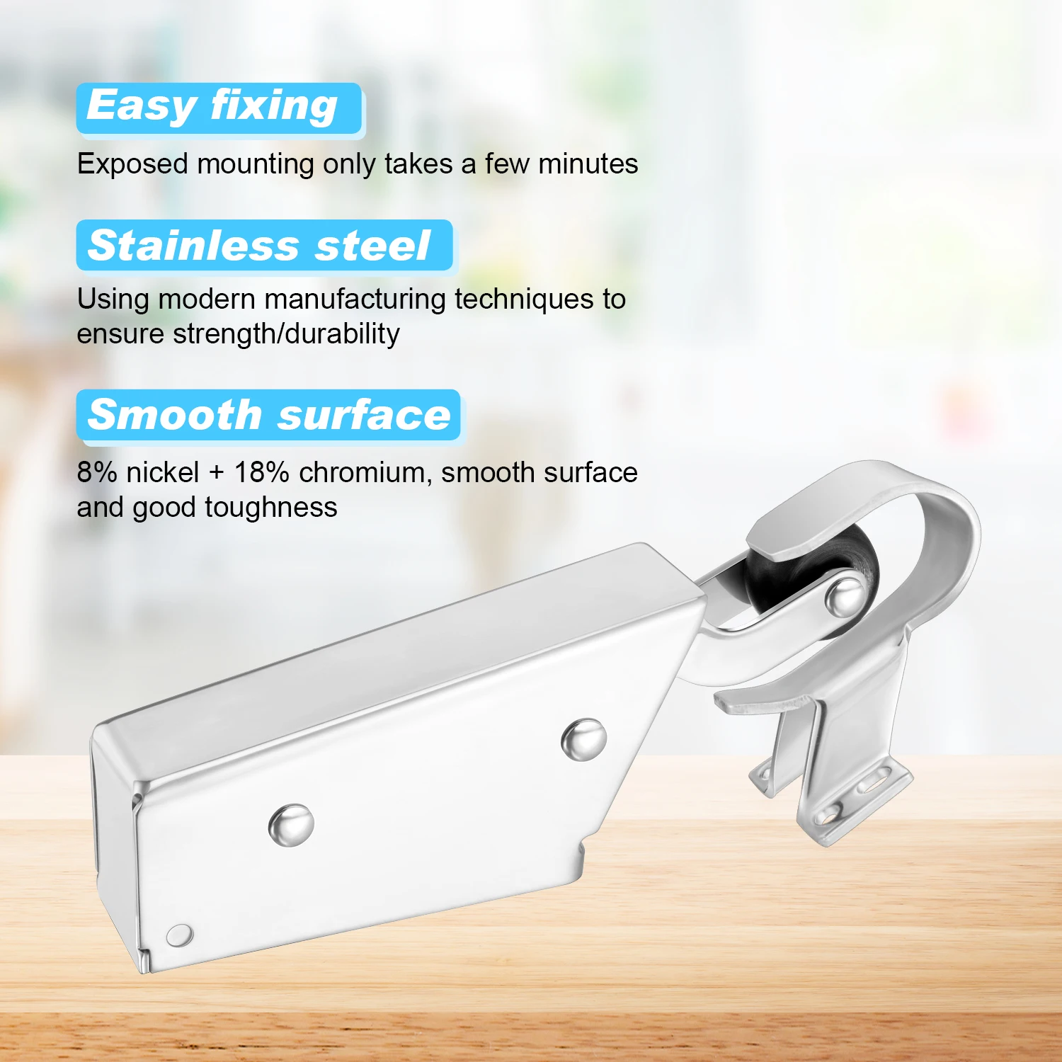 1095 Spring Action Door Closer, Walk-in Cooler Door Closer com gancho largo ajustável, Flush para Freezer Door 3/4 Inches