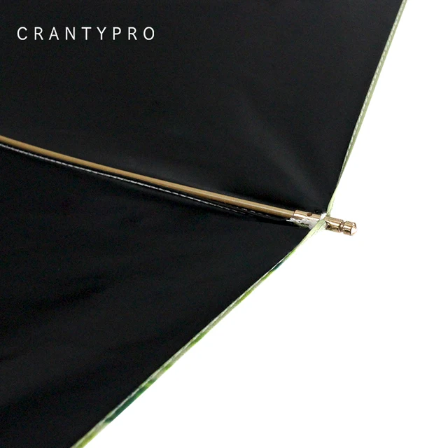 Crantypro Vintage Kopott Virágmintás Esernyő Elegáns Lótusz Háromszoros Gyerekek Tartós Hordozható Automatikus Nyitott Vízálló - Image 4