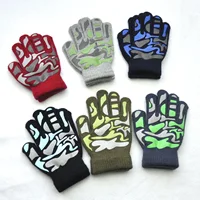 Children Camouflage Anti Slip Winter Knitted Warm Gloves For 4-10Y Boys Girls Student New Mittens Outdoor Cycling Skiing Gloves 1