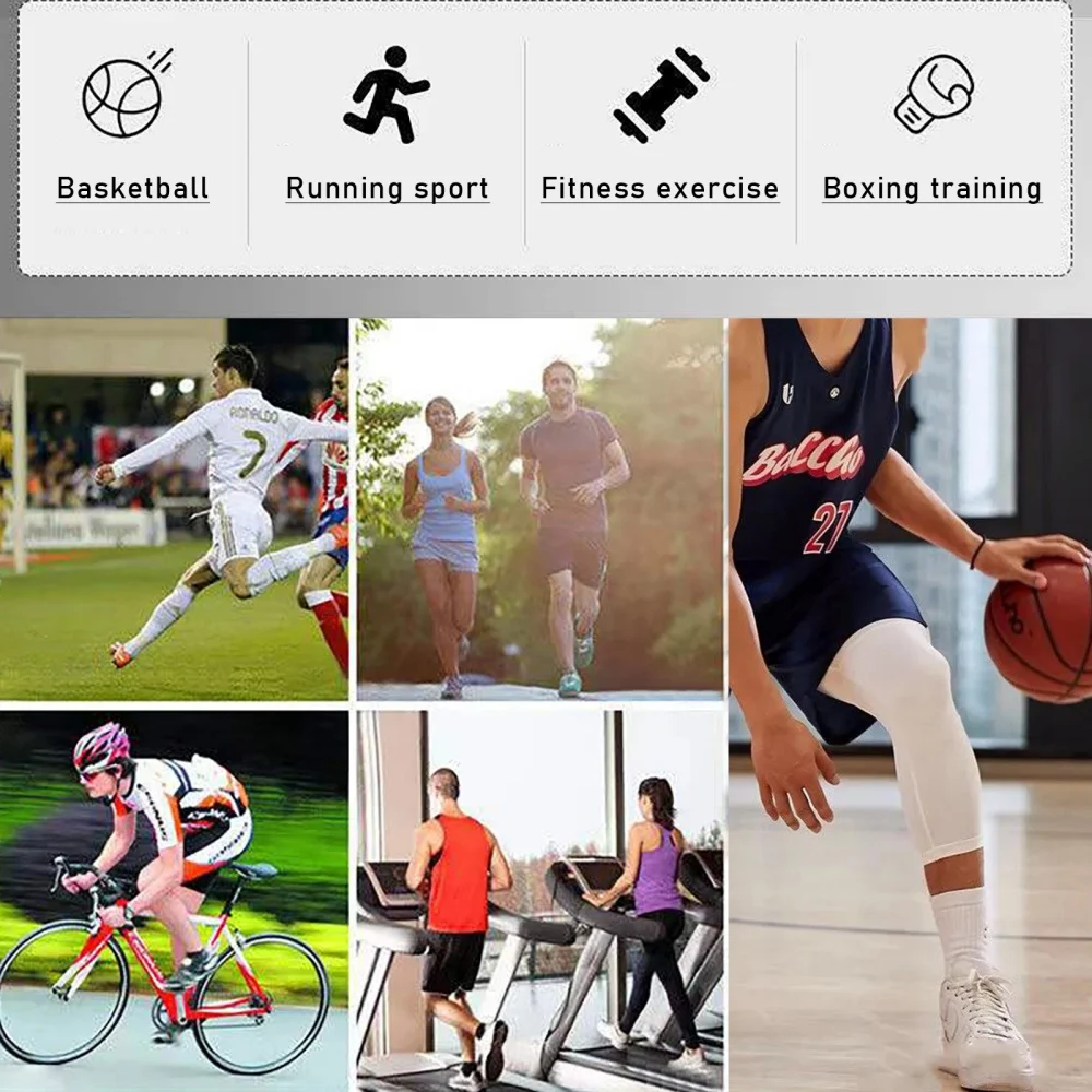 Men's Basketball Sport Tights Pants Compression Cropped One Leg Leggings Running Trousers Bottom Fitness Athletic Pant 1PC