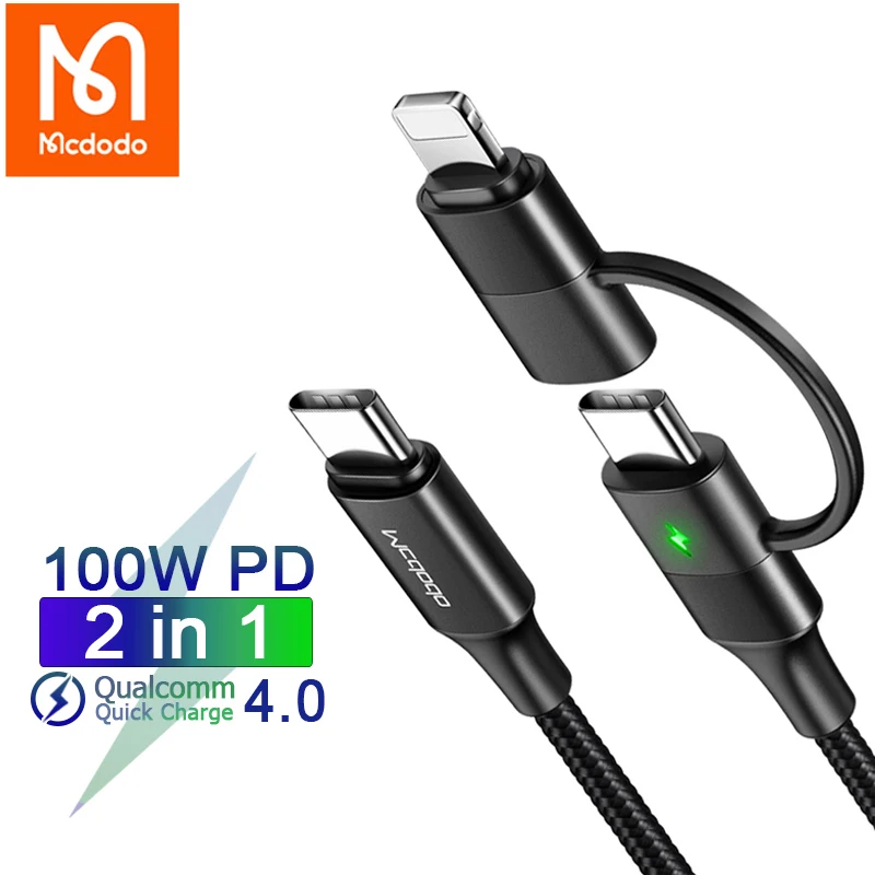 

Зарядный кабель Mcdodo 2 в 1, USB C на Lightning, 100 Вт