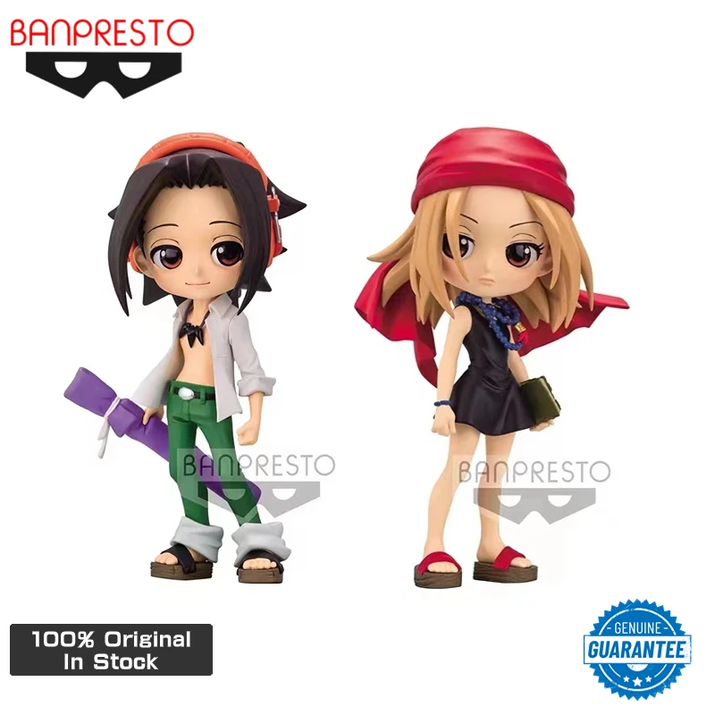 

In Stock Genuine Banpresto Qposket Shaman King Anime Yoh Asakura Kyoyama Anna 14cm Kawaii Q Version Figures Toys Model Gift