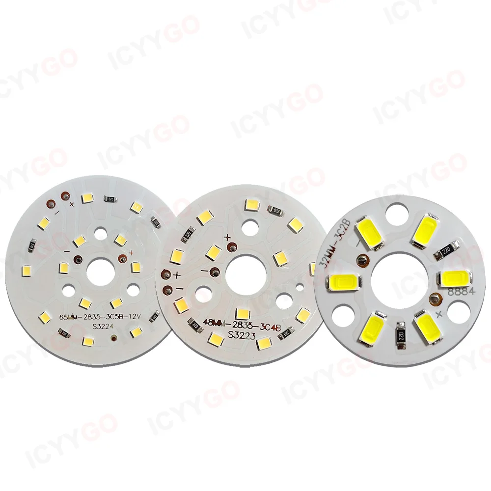 LED Light Panel 12V 3W 5W 7W Low Voltage Light Source Board DC White Warm 46MM 48MM 65MM DIY Round Panel