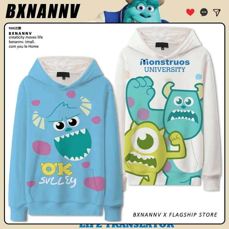 

Disney Monster University Children's Hoodie Male Autumn Big Eyes Blue Hair Monster Cartoon Printing Couple Hooded Clothes Tide