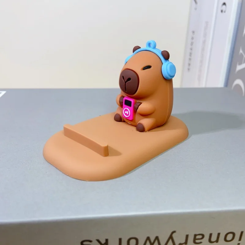 Capybara Phone Stand with Expressive Eyes Non-Slip Base Desk Organizer for Home Office Decor Gift
