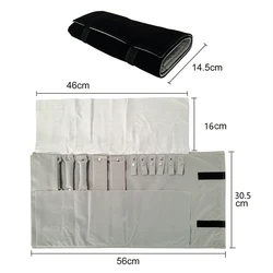 Velvet Travel Jewelry Organizer - Portable Foldable Storage Pouch (Black and Gray)