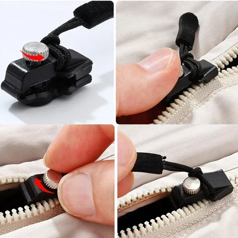 Zipper Repair Kit Sliders Heads Accessories Universal Instant Zipper Repair Replacement Sliding Teeth Rescue Zipper Head 2-30pcs for Bag 3 Different Size Sewing Kit