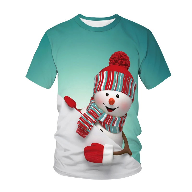 

Summer Christmas Story Quick-Dry Men's T-shirt Hip Hop 3D Print Personality Neck Short Sleeve Fashion Clothes