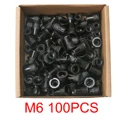 M6 100PCS black zinc