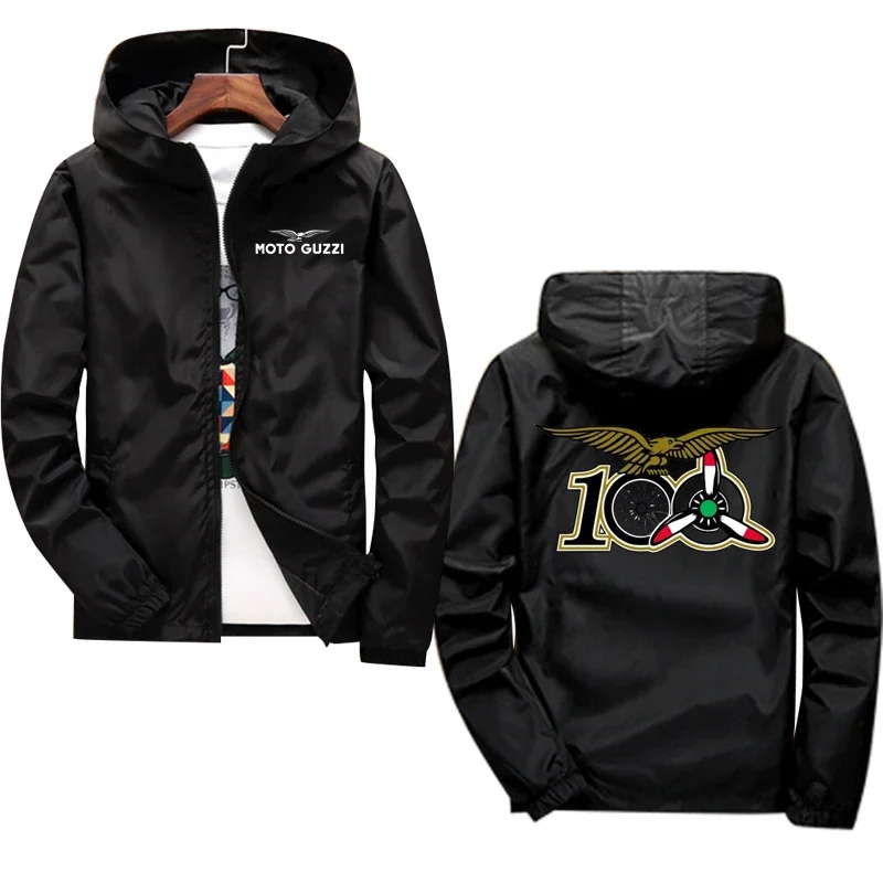 

2024 Spring Autumn Man New Moto Guzzi Logo Print Custom Made Men Zipper Hoodie Jacket Cotton High Quality Male Clothes Top Wild