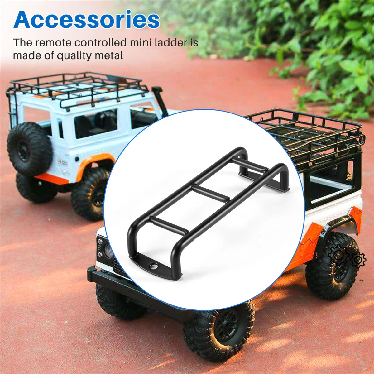 KEEDA Set De Escaleras De Arena Y Pala Metálicos Para Coches RC 1/10, Compatibles Con TRX4, SCX10, D90, En Rojo