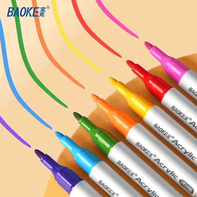 BAOKE 아크릴 마커 펜 세트, MP2945 12 색, 듀얼 팁 네임펜 1 개
