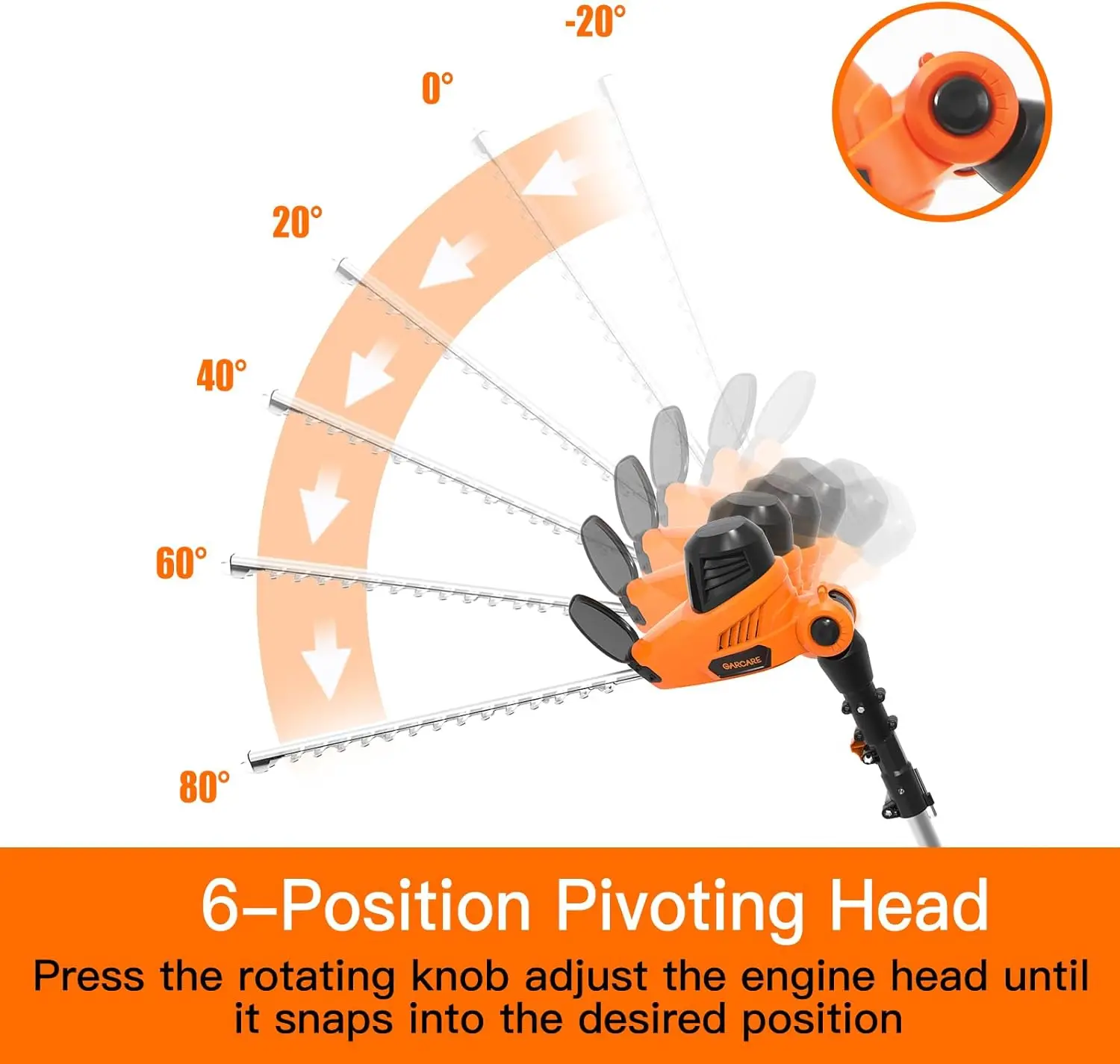 Electric Hedge Trimmers, Corded 4.8A Pole Hedge Trimmer Set with 18 inch Laser Cut Blade