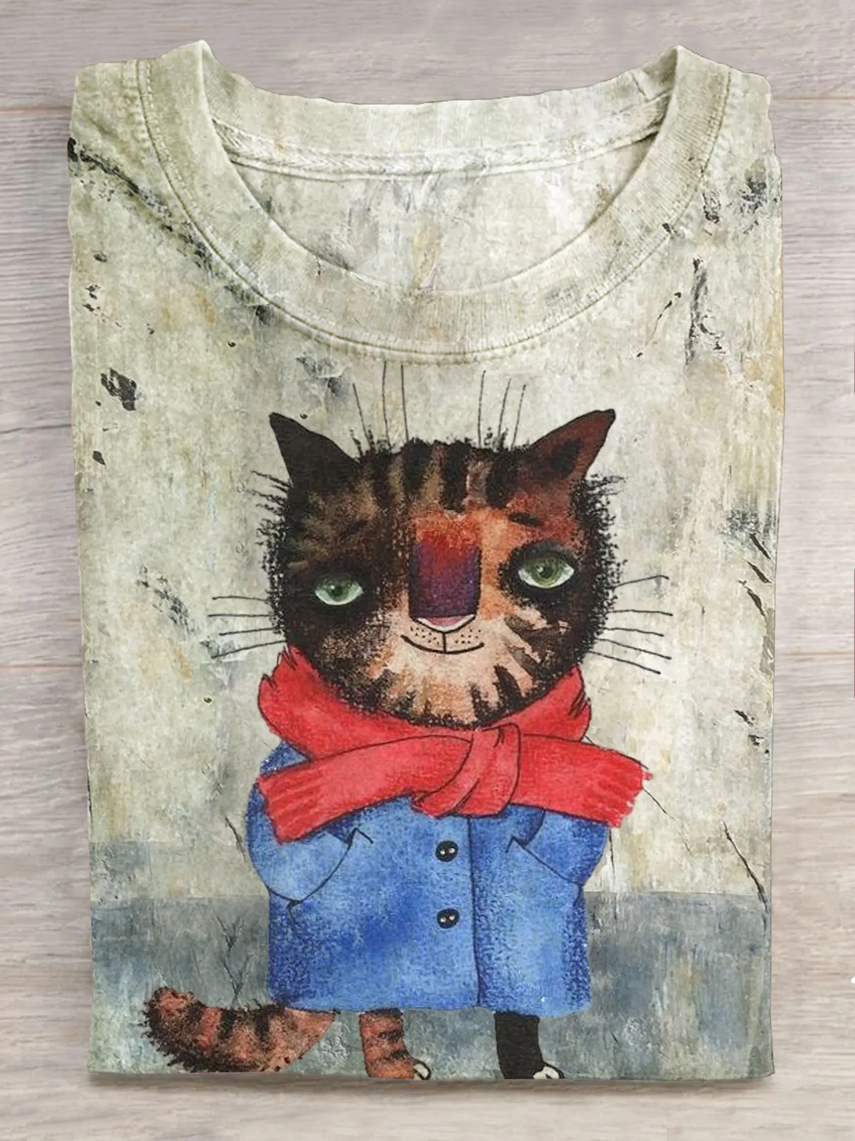 

Футболка с изображением милого кота, летние корейские мужские и женские топы с животным принтом и коротким рукавом, футболки