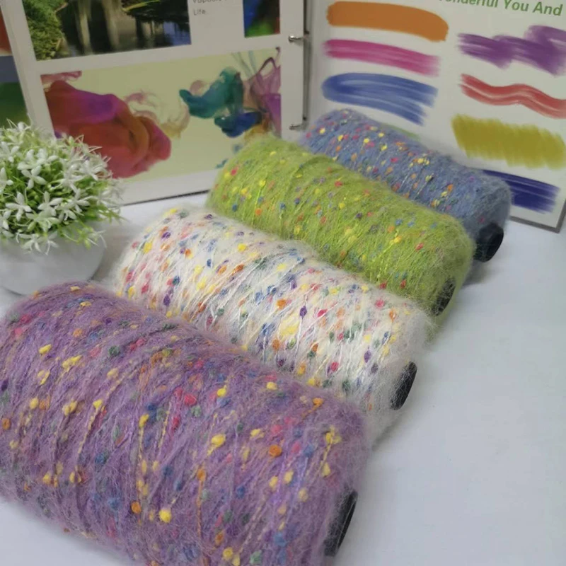 Price 500 Grams Of Starry Bean Mohair Color Point Mohair Medium Thick Wool Hand-Knit Hat Scarf Sweater Line