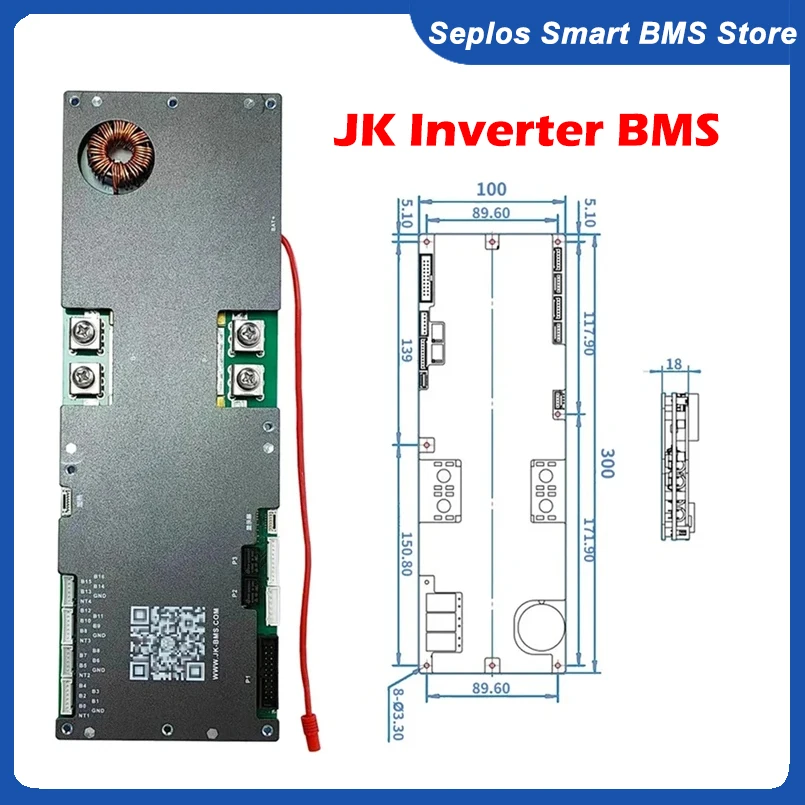 Jk Inverter Bms 16S 48V Lifepo4 Pb-2A16S20P 2A Bilanciamento Attivo 8S 16S 100A 150A 200A 24V Can Rs485/Rs232 Deye/Growatt Inverter