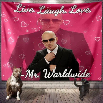 Mr 305 Pitbull dans le monde entier Hippie tapisserie tissu macramé tenture murale plage chambre décor tissu tapis Yoga tapis feuille canapé couverture 1
