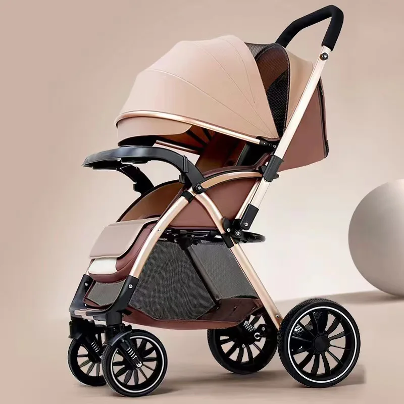 

Two-way Seat Stroller Lightweight Multifunctional Newborn Travel Stroller High Landscape Foldable Four-wheeled Baby Stroller