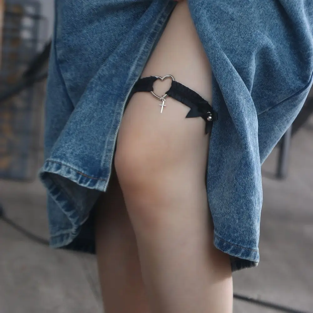 Fashion Harajuku Goth Punk Jk Sexy Heart Shape Leg Garter Female Suspenders