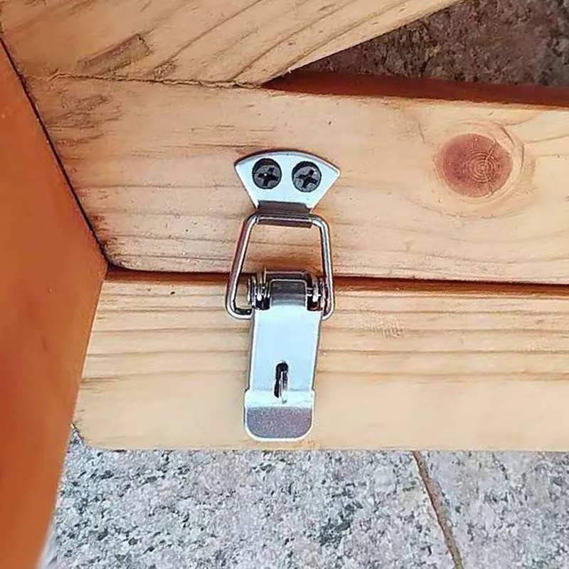 2PC 304 스테인레스 캐비닛 상자 잠금 스프링로드 래치 캐치 토글 철 Hasps 슬라이딩 도어 창 가구 하드웨어