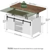 39.4" Lift Top Coffee Table, 4 in 1 Coffee Table, Farmhouse Convertible Coffee Tables, with Hidden Compartments, with Sliding Do 3