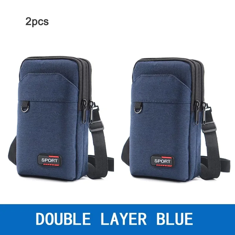 Waterproof Men's Double Layer Waist Bag with Crossbody Strap