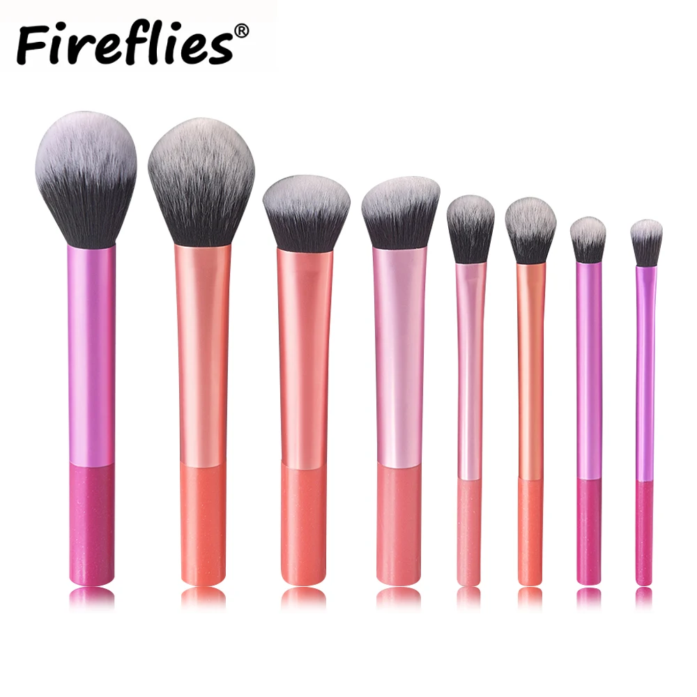 Festive 8-Piece Soft Synthetic Hair Makeup Brush Set