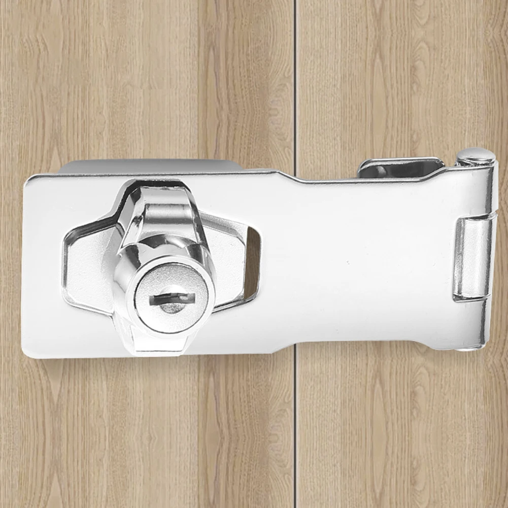 4 Inch Letter Box Locker Punch-free with Lock Hasp Key Lock 90 Degree Rotation Double Door Cabinet Lock for Door Cabinet Drawer