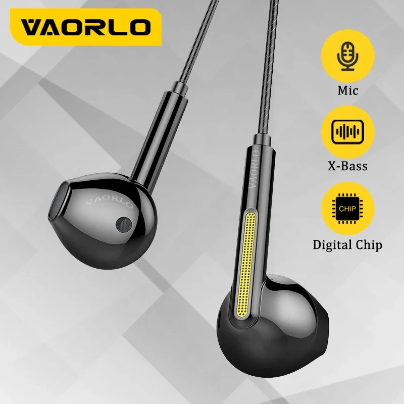 Enhanced Wired Headphones with Heavy Bass and Built-In Microphone