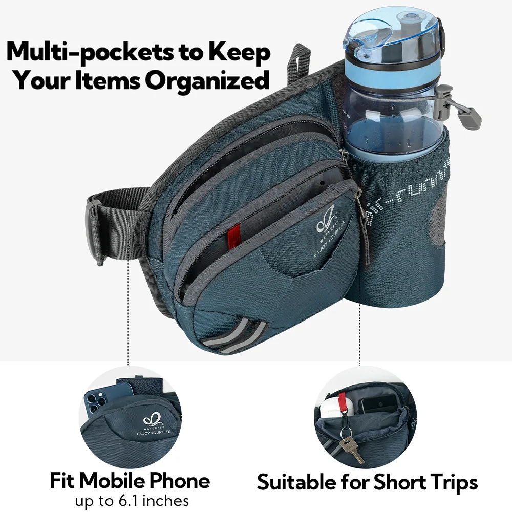 marsupio da trekking impermeabile con portaborraccia – marsupio multifunzionale da corsa all'aperto con cinghie regolabili per campeggio e ciclismo del 2026 a $34.99