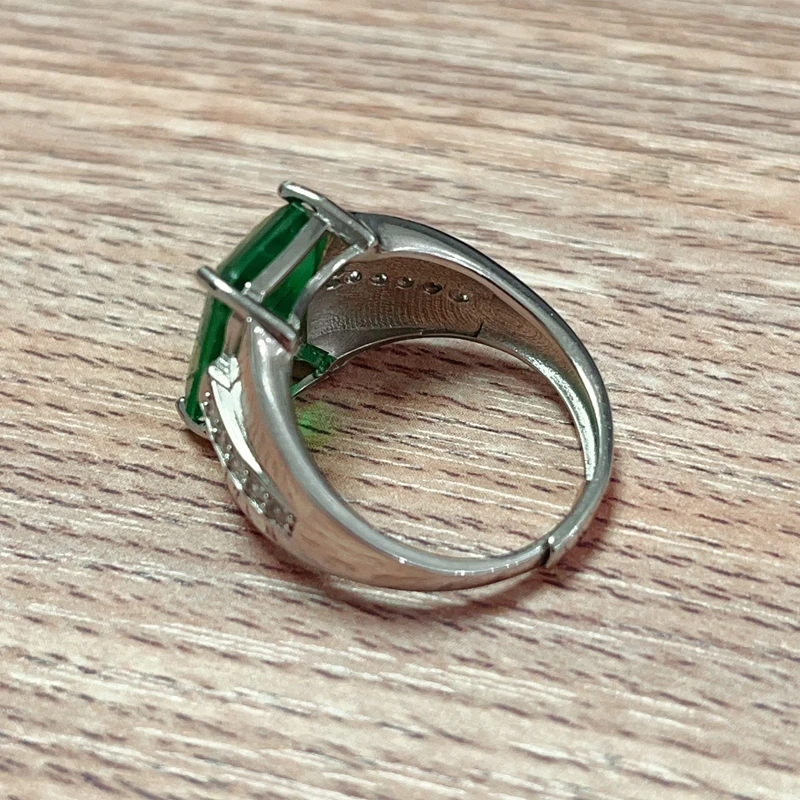 natural emerald ring new 925 Sterling Silver Gemstone precious gemstone precious gift - Image 2