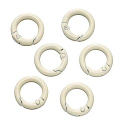 Colorful O Ring Spring Clasp Carabiner Keychain Clips - Pack of 5 - 19.5mm (Beige yellow)