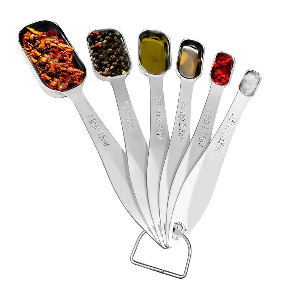 6 Piece Magnetic Stackable Stainless Steel Measuring Spoons