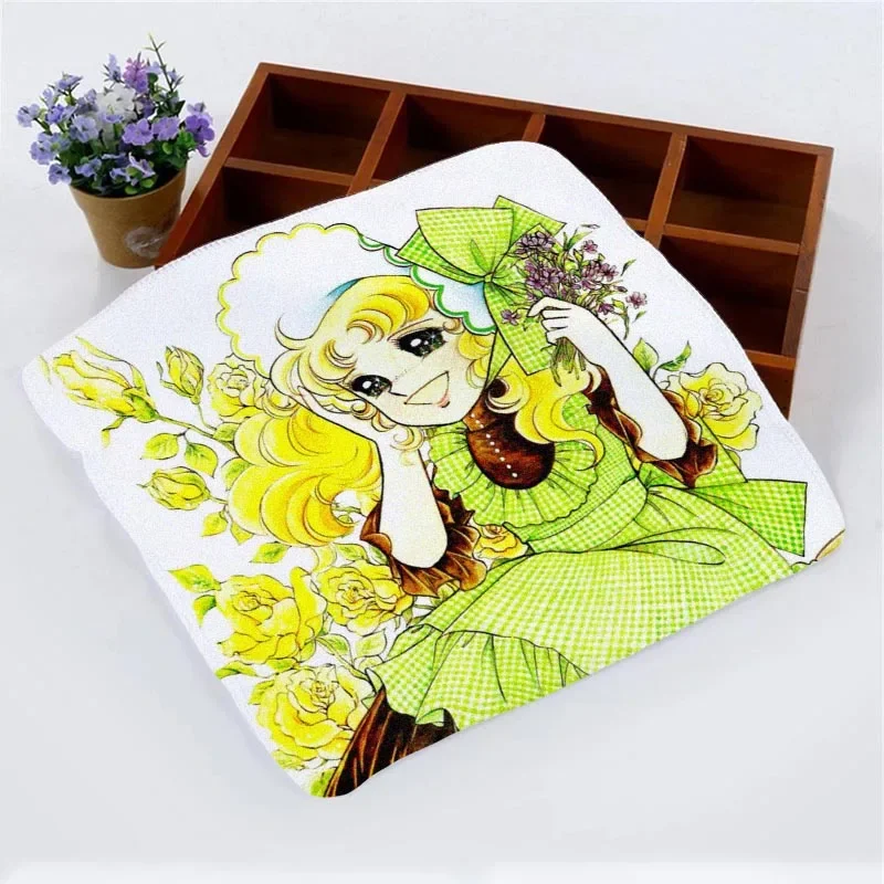 Custom Candy Candy Cartoon Girl Face Towel Small Hand Towels Kitchen Towel Hotel Restaurant Cleaning Towel Microfiber Fabric 3