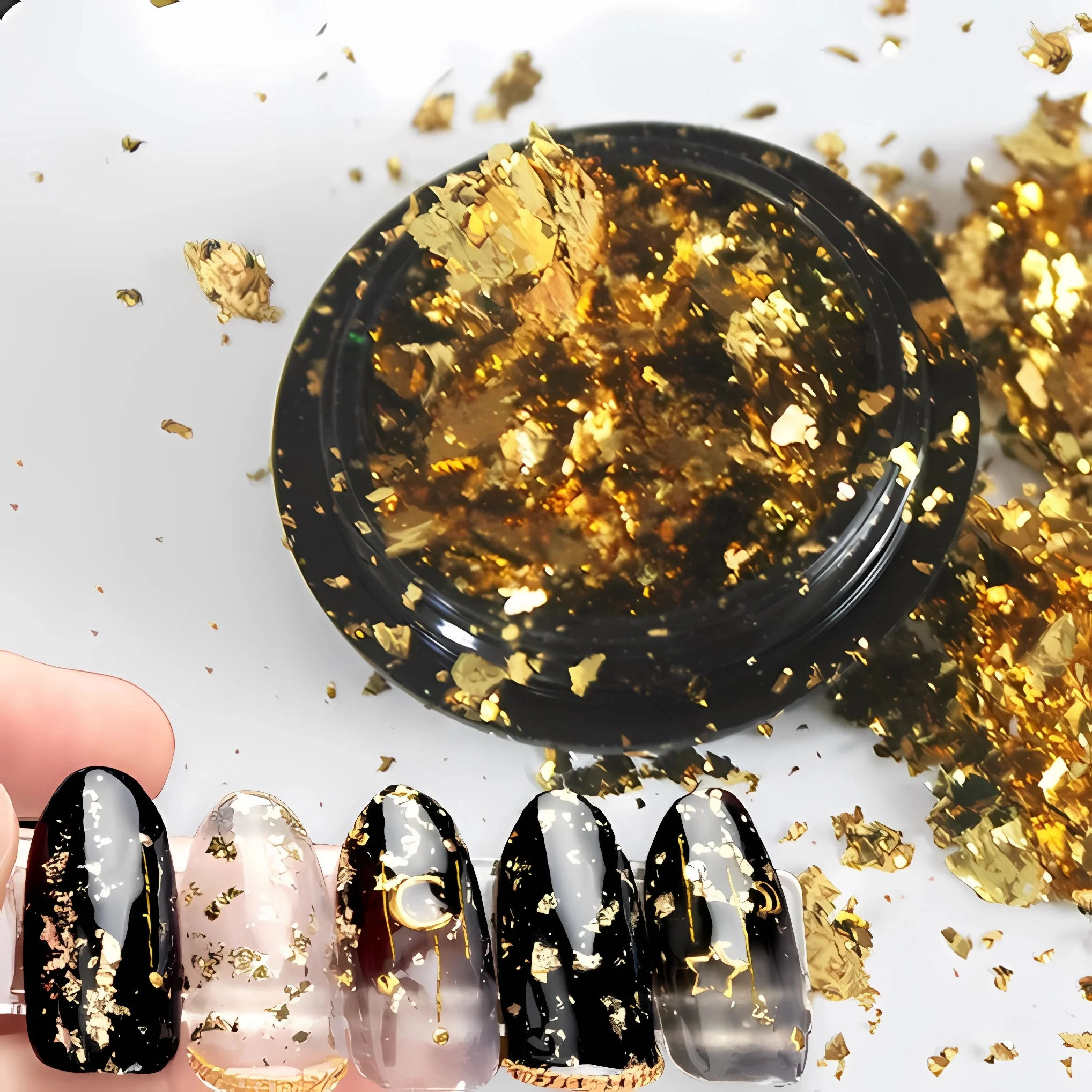 Shiny Gold Foil Jewelry Luxury Resin Decoration Paper Handicrafts Flake Siver Leaf Nail Beauty Gilding DIY Art Craft