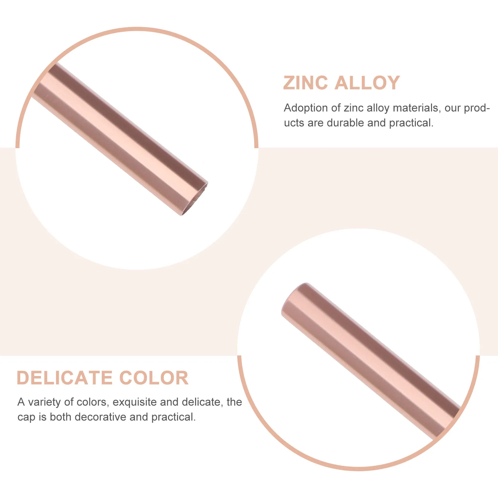 6Pcs 네일 펜 캡 아연 합금 매니큐어 브러쉬 커버 헤비 듀티 차광 밀봉 네일 아트 펜 프로텍터 살롱 용품