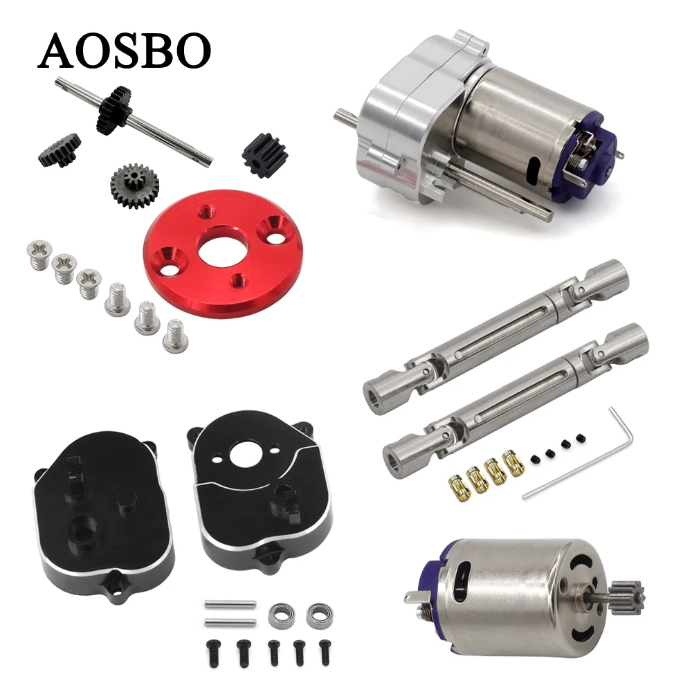 Metal Transmission Gearbox Engine Gear Box Housing Motor Drive Shaft Metal Gear For MN82 MN78 1/12 RC Car Upgrade Parts