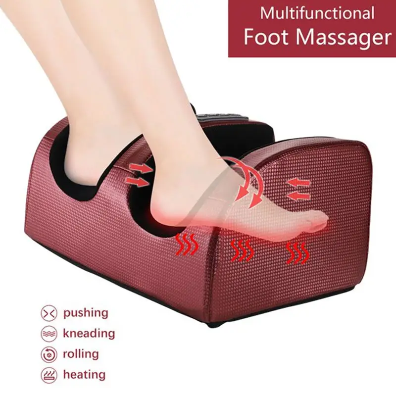 Foot Massage Instrument Foot Spa Leg Massager Machine Air Compression Heat Vibration Shiatsu Foot Electric Foot Massager