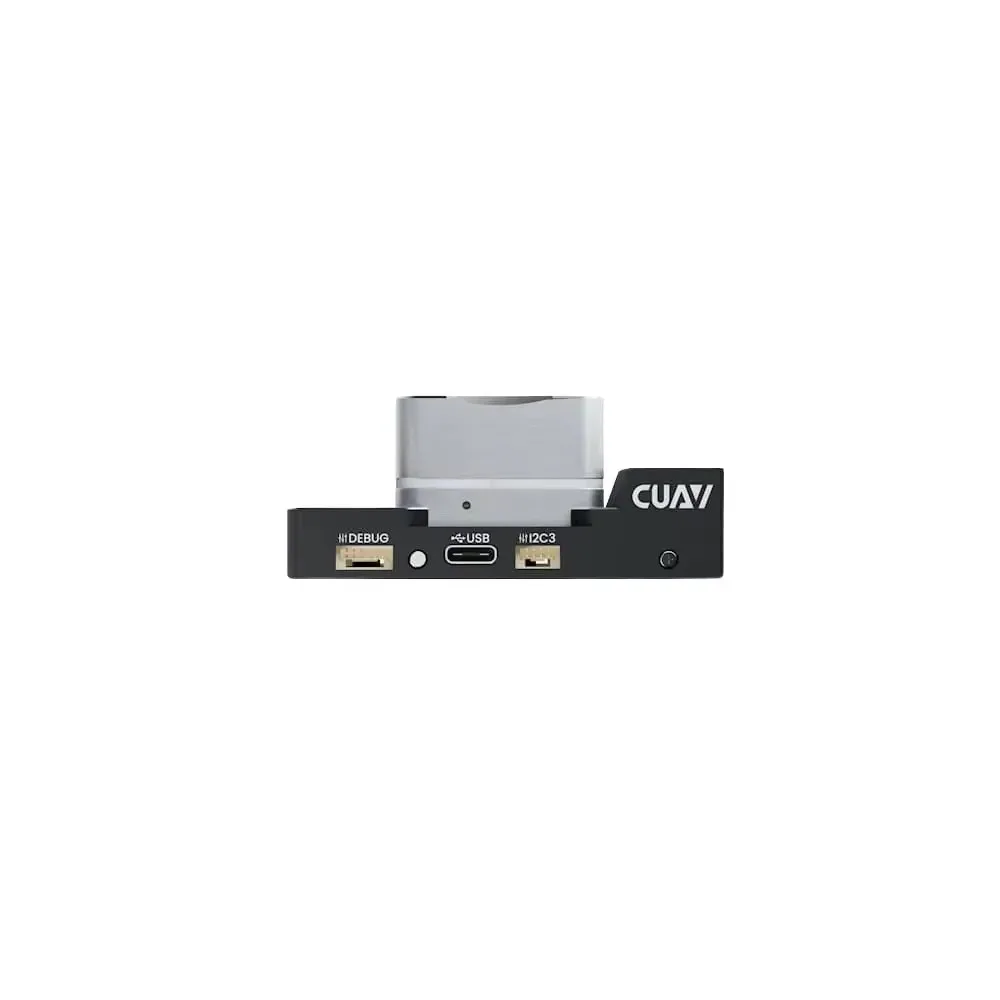 Contrôleur de vol CUAV X25 EVO installé dans un drone, entouré de composants électroniques et de supports de fixation.