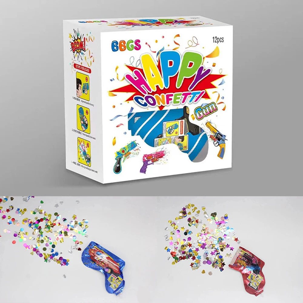 Confetti Gun Foil Balloons 6/12pcs for Wedding Birthday Graduation party decorations paper confetti