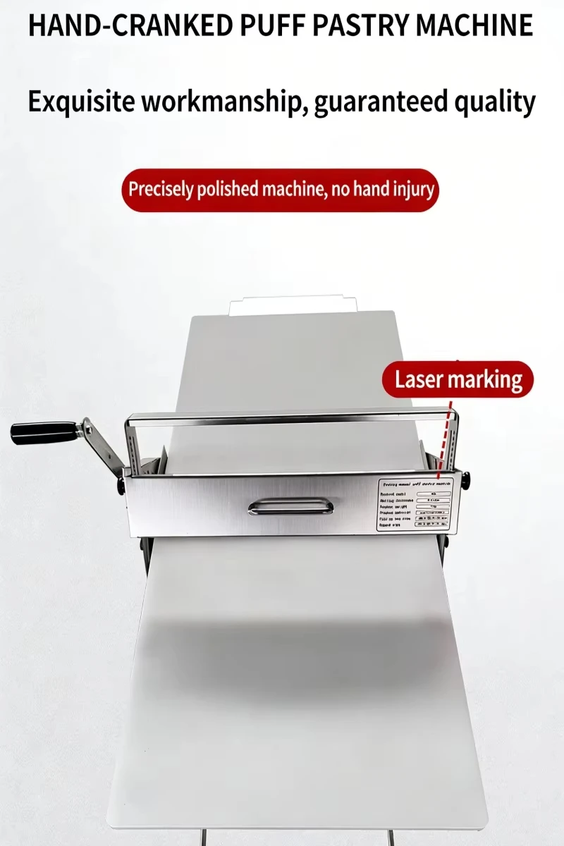 Small Commercial Foldable Dough Sheeter 400 Type Manual Operation Laser Scale No